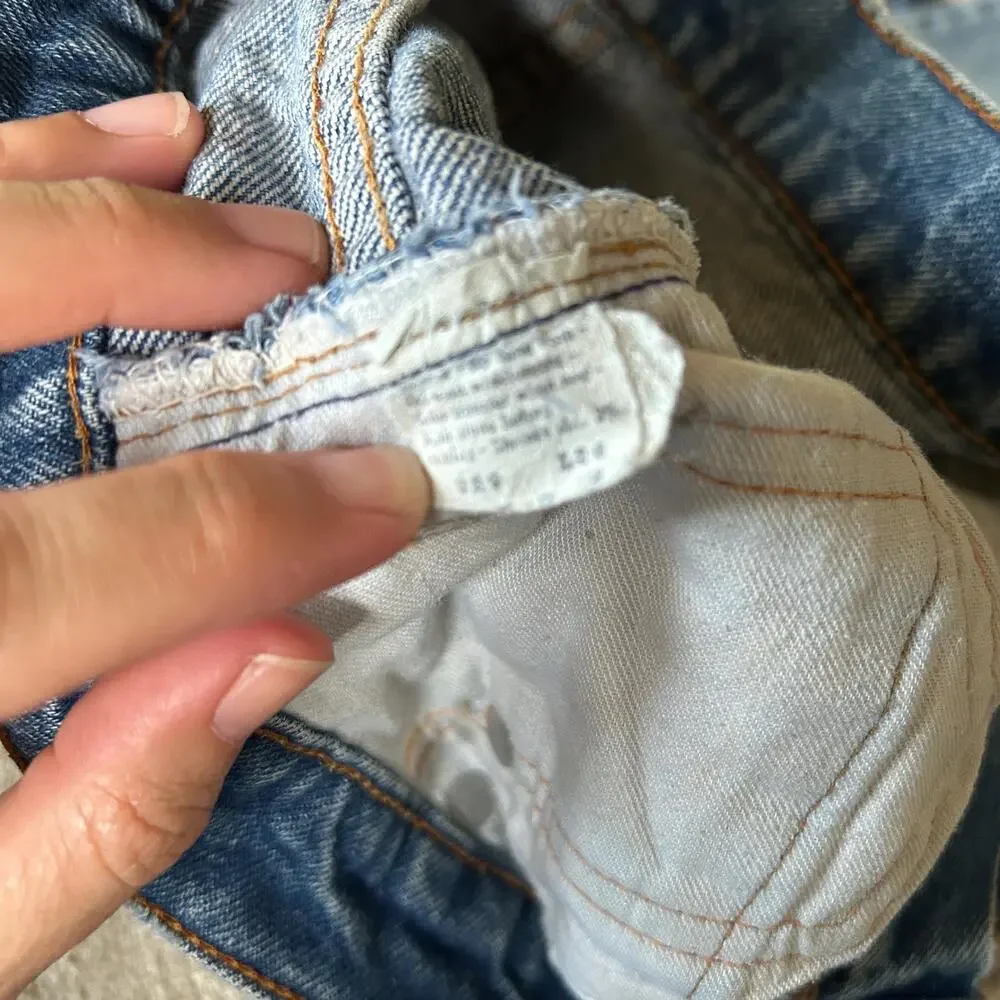 Vintage 70s Levi's 517 Red Tab Whisker Fade Flared Bootcut Jeans USA 28 x 33